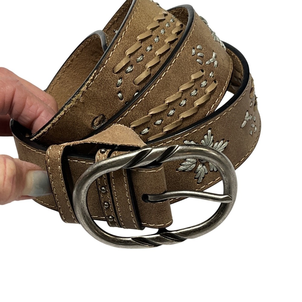 Ropers Belt Brown Leather Southwestern Stiched Size XXL 42-45 Cowboy Western